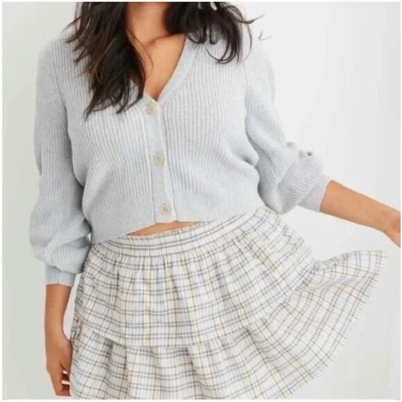 NEW AERIE PLAID ROCK N RUFFLE PRINTED MINI SKIRT SZ M - Picture 3 of 13